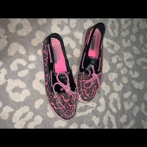 Sperrys. Slightly worn.